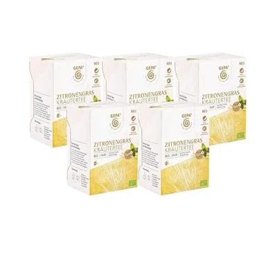 Abbildung von GEPA Bio Zitronengras Kräutertee, 20 Teebeutel 5er Pack