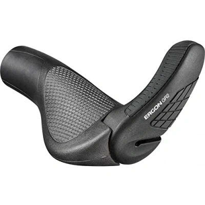 Abbildung von Ergon GP3 Lock on Fahrradgriffe Regular kompatibel für Touring und MTB Fahrräder Large Schwarz/Grau