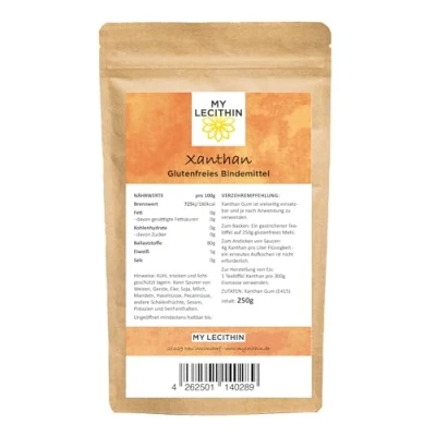 Abbildung von MY LECITHIN Xanthan Gum, 250g, Glutenfreies Bindemittel, Verdickungsmittel E415, Vegan, für Backen und Saucen