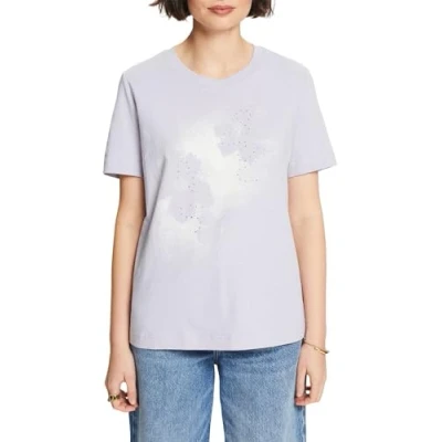 Abbildung von Esprit Regular FIT Tshirt print, Damen, Größe: Medium, Light blue lavender