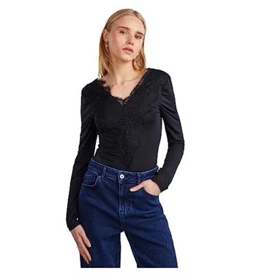 Abbildung von Pieces Pcilu TOP Langarmshirt, Damen, Größe: XS, Black