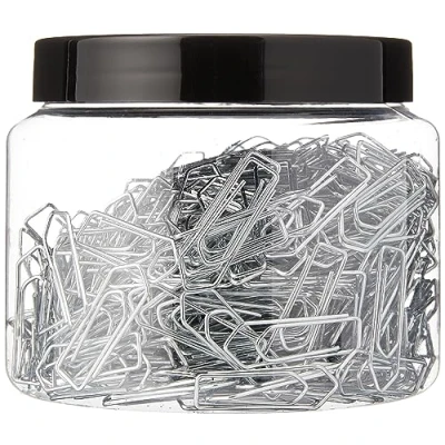 Abbildung von Wedo 90115040054 Büroklammern Metall 26 mm, 400 Stück in praktischer Dose, Glanzverzinkt