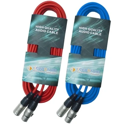 Abbildung von keepdrum DMX Kabel 15m 3 pol XLR Lichtkabel 1x Rot Blau