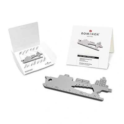 Abbildung von Geschenkartikel: ROMINOX Key Tool Ship, 19 Funktionen, Keytool Schlüsselanhänger Kreuzfahrtschiff, Kapitän, Edelstahl Multitool inkl. Funktionsbeschreibung, Multifunktionswerkzeug, Reisen oder Urlaub