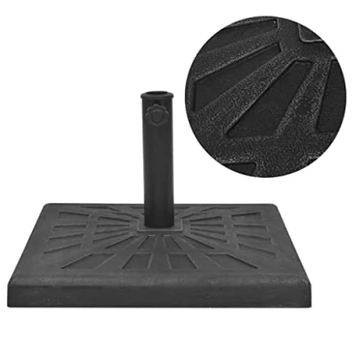 Abbildung von vidaXL Sonnenschirmständer Schirmständer Schirmhalter Sonnenschirm Ständer Fuß Sonnenschirmhalter Schirm Halter Harz Quadratisch Schwarz 12kg
