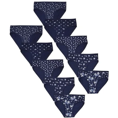 Abbildung von TupTam Mädchen Slips mit Aufdruck 10er Pack, Farbe: Slips/Blumen Dunkelblau, Größe: 152 158