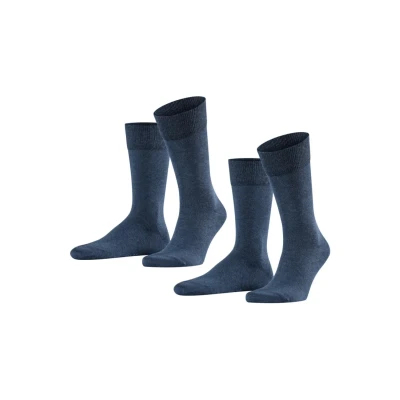 Abbildung von Falke Happy 2PACK Everyday Casual Socken blaumeliert, Herren, Größe: 47 50, Blau meliert