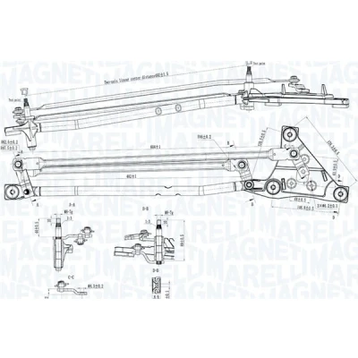 Abbildung von MAGNETI MARELLI 085570738010 Scheibenwischergestänge vorne VOLVO: V50, C30, S40 II
