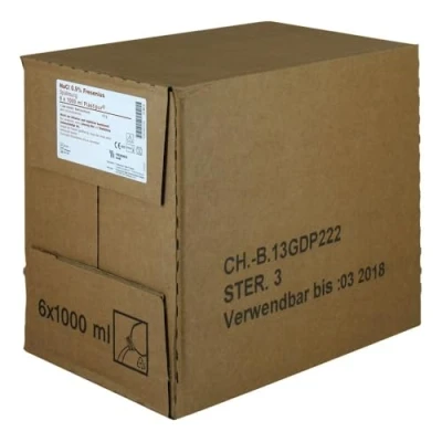 Abbildung von Kochsalzlösung_Plastipur 6X1000 ml