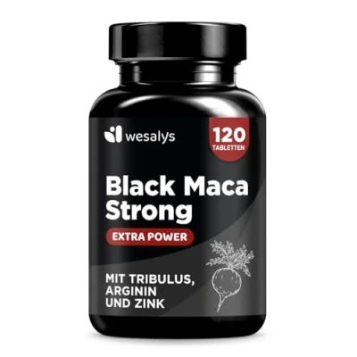 Abbildung von Maca Kapseln hochdosiert 30.000mg, Black 20:1 Extrakt mit Tribulus terrestris, Arginin, Zink, Vitamin B, Selen 120 Kapsel Heldenkraft für Männer