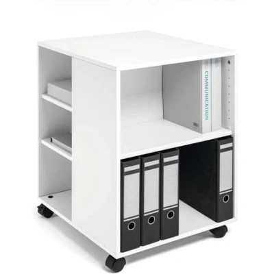 Abbildung von Durable Multifunktions Wagen 74/59, 3 seitig offen mit 6 Regalböden (528 x 748 592 mm), weiß, 311302