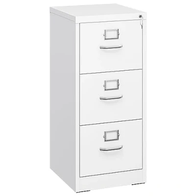 Abbildung von YITAHOME Aktenschrank Abschließbar, Metall Aktenschränke mit 3 Schubladen für A4, Legal, Letter, Anti Kippen Büroschrank Cue Kartenschlitz Home Office, Weiß, 45.8 x 45 103cm