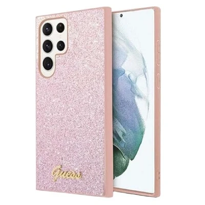 Abbildung von Samsung Galaxy S24 Ultra Hülle Kunststoff Guess Backcover/Hard Case Handyhülle Rosa