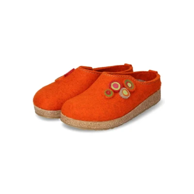 Abbildung von Haflinger Grizzly Kanon Hausschuh, Damen, Größe: 37, Orange Schuhe