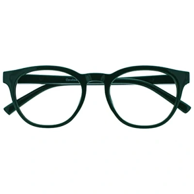 Abbildung von OPULIZE Blu Brille Blaulichtfilter Cool Rund Rahmen Federscharniere Verbessern Den Schlaf Computerbrille Gaming Entspiegelt Grün Herren Damen B5 6 +0.00