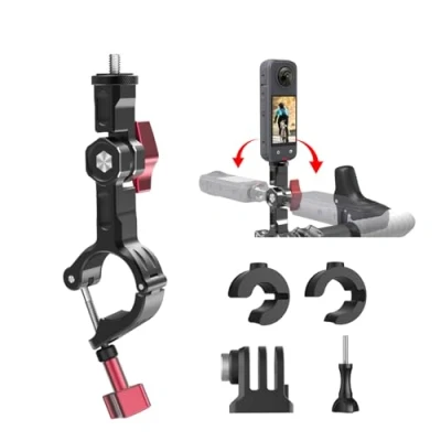Abbildung von UNSTINCER Action Kamera Halterung für 7 35 mm Rohr, Aluminium 270 Verstellbar Cam Mount GoPro Insta360 DJI Osmo AKASO Zubehör, Befestigung am Fahrrad Motorrad E Scooter Lenker Spiegel