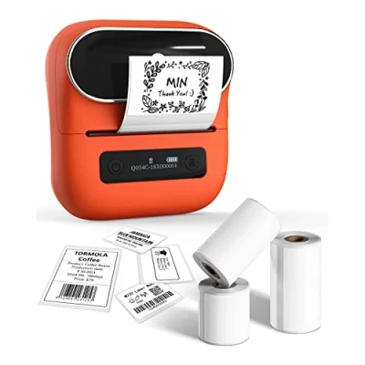 Abbildung von Phomemo M220 Bluetooth Etikettendrucker, Tragbarer Thermo Beschriftungsgerät, Upgrade 3 Zoll Labeldrucker für Barcodes, Name, Adresse Büro und Hause Smartphone&amp;PC,mit Rollen Etiketten