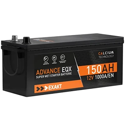 Abbildung von EXAKT LKW Batterie 12V 150Ah 1000A/EN ersetzt 140Ah 120ah 125Ah 135Ah wartungsfrei Schlepper Starterbatterie Traktor