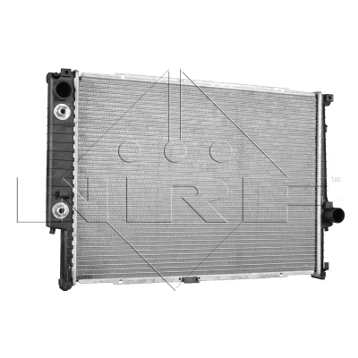 Abbildung von NRF EASY FIT 50566 Kühler, Motorkühlung Aluminium 611 435 34 mit Kolbenclip Kühlrippen gelötet BMW: 5 Limousine, Touring, 7
