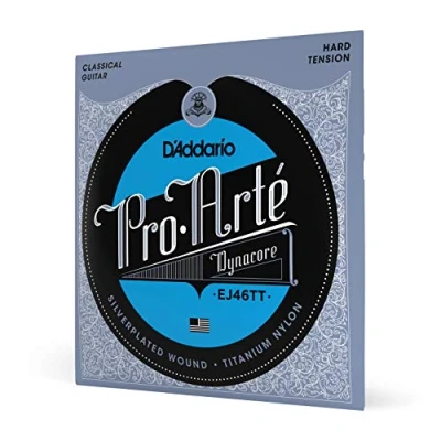 Abbildung von D&#039;Addario Gitarrensaiten Konzertgitarre Akustikgitarre Akustik Gitarre Saiten Classical Guitar Strings EJ46TT Saitensatz ProArte Dynacore Titanium Trebles Hard Tension