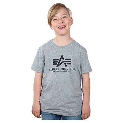 Abbildung von Alpha Industries Tshirt print für Kinder, Größe: 164, Grey heather