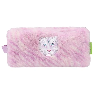 Abbildung von Depesche 12500 TOPModel Fantasy Tiger Kosmetiktasche aus Plüschfell in Lavendel, Beauty Case mit Reißverschluss, Schwarz