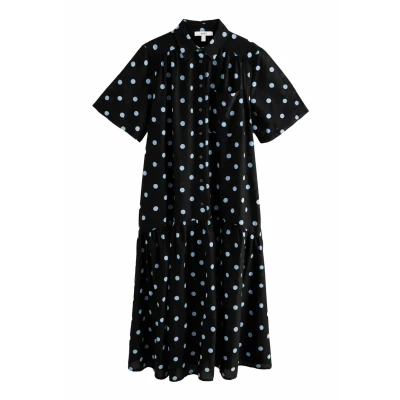 Abbildung von Next Short Sleeve DROP Waist Blusenkleid, Damen, Größe: 42, Black and blue spot print