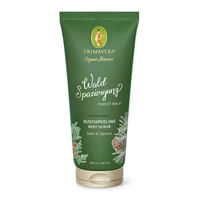 Abbildung von PRIMAVERA Waldspaziergang Duschpeeling 200 ml Körperpeeling, Naturkosmetik Zeder, Zypresse Duft reinigt mit milden Zuckertensiden, glättet die Haut vegan