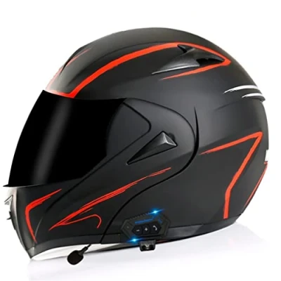Abbildung von Modulare Helme für Erwachsene Touring Scooter Motorrad Damen und Herren Standard ABS mit Bluetooth Geeignet Frühling, Herbst Winter Vollvisierhelme