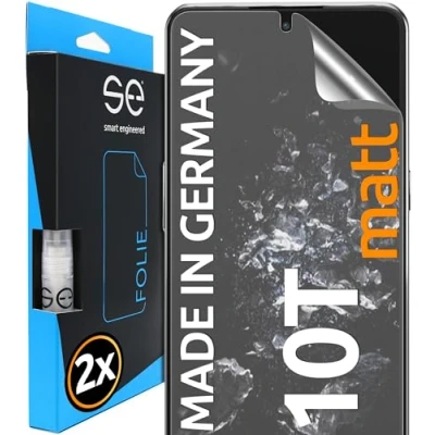 Abbildung von 2x se® 3D SCHUTZFOLIE Entspiegelt für OnePlus 10T 5G, Anti Glare, 100% Fingerabdruck &amp; FaceID kompatibel, einfache blasenfreie Installation, Matt, Stoß Kratzfest TPU Material, aus Deutschland