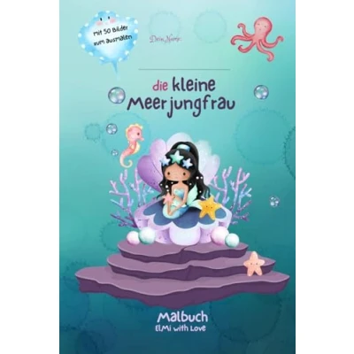 Abbildung von Meerjungfrauen Malbuch ab 3 Jahre mit 50 liebevollen Motiven aus der Unterwasserwelt: selbst personalisierbar, für jedes Alter