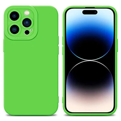 Abbildung von Cadorabo Hülle kompatibel mit Apple iPhone 14 PRO Schutzhülle TPU Silikon Case Liquid Design Kameraschutz Slim Kratzfest Weiche Gummi Rundumschutz für in Grün