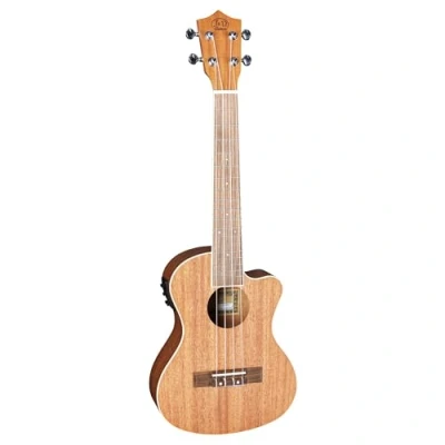 Abbildung von J &amp; D TM 2 Ukulele, Tenor Ukulele mit Mahagoni Decke und Cutaway im Natural Finish, Tonabnehmer Stimmgerät