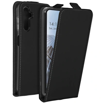 Abbildung von Samsung Galaxy A14 (5G) Hülle Kunstleder Accezz Flip Case Handyhülle Schwarz