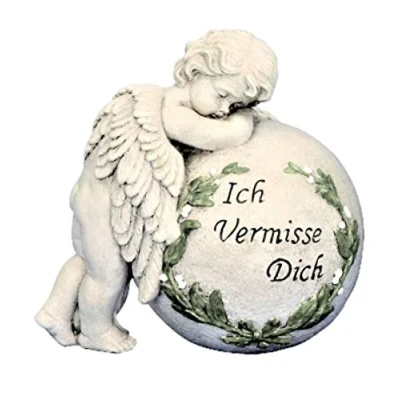 Abbildung von Grabschmuck Engel Ich vermisse Dich 19 cm x Steht an Kugel