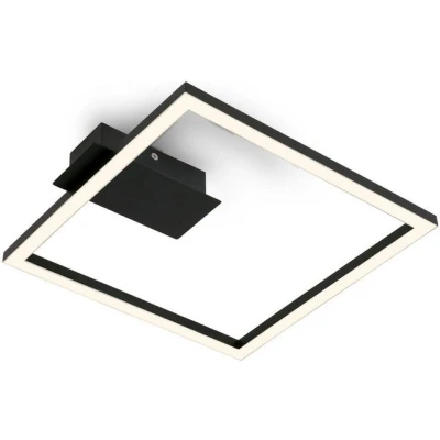 Abbildung von BRILONER LED Deckenlampe Frame, Deckenleuchte mit warmweißer Lichtfarbe, 14W Lampe, Wohnzimmerlampe, Schlafzimmerlampe, 265x250x45 mm (LxBxH), Schwarz