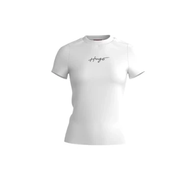 Abbildung von HUGO Classic TEE Tshirt print, Damen, Größe: Medium, White