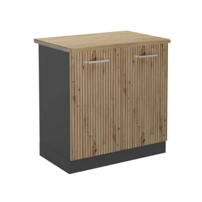 Abbildung von Vicco Spülenunterschrank R Line, Artisan Eiche/Anthrazit, 80 cm, AP Eiche