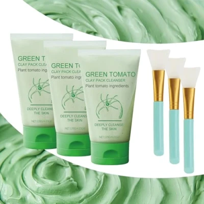 Abbildung von Fully Green Tomato Clay Mask, Mask Cleanser, Pack Cleanser Face Korean, Blackhead Remover (3 Stück)