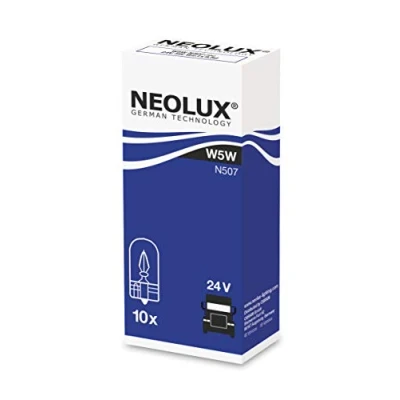 Abbildung von NEOLUX N507 Glühlampe, Blinkleuchte 24 5 W5W MAN: TGM, M 2000 M, TGX, MERCEDES BENZ: ATEGO 2, Vario Kipper, ACTROS MP4, IVECO: EuroCargo I III
