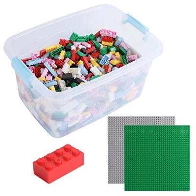 Abbildung von Katara Konstruktionsspielsteine XL Box Set mit 1264 Bausteinen + 2 Platten Box, (4er Set), Bunt, 100% Kompatibel Sluban, Papimax, Q Bricks, LEGO®