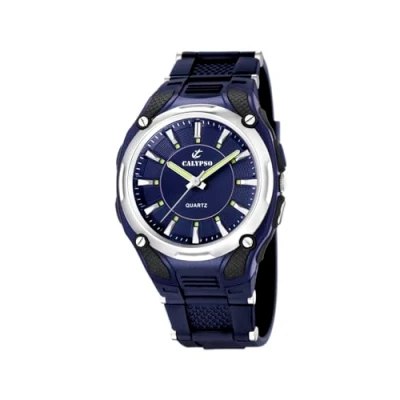 Abbildung von Calypso WATCHES Quarzuhr Herren Uhr K5560/3 Kunststoffband, (Analoguhr), Armbanduhr rund, PURarmband dunkelblau, Sport