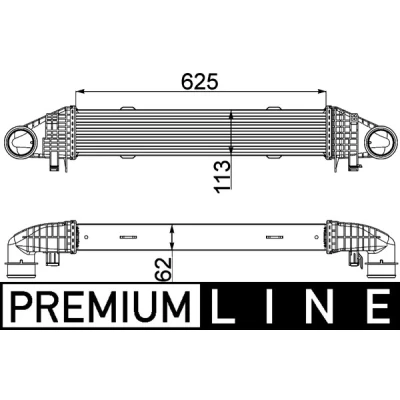 Abbildung von MAHLE ORIGINAL CI 359 000P Ladeluftkühler MERCEDES BENZ: C Klasse Limousine, T modell, E Limousine