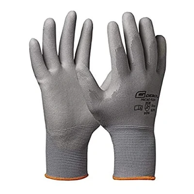 Abbildung von Gebol Micro Flex Grau Arbeitshandschuhe für nötiges Feingefühl Schutzhandschuhe Herren Größe XXXL (Gr 12) 1 Paar