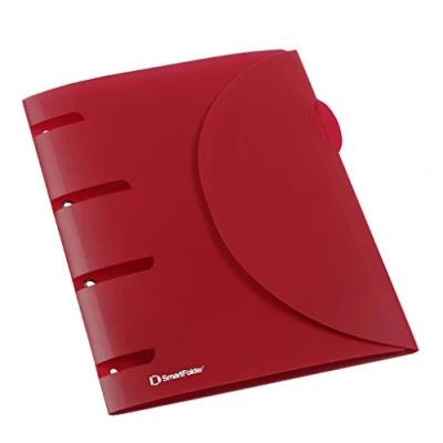 Abbildung von Viquel roter Smartfolder Plastikbeutel in rot Solide Produkt mit Verstärkungsösen verstellbarer Klettverschluss Patentiertes Öffnungssystem