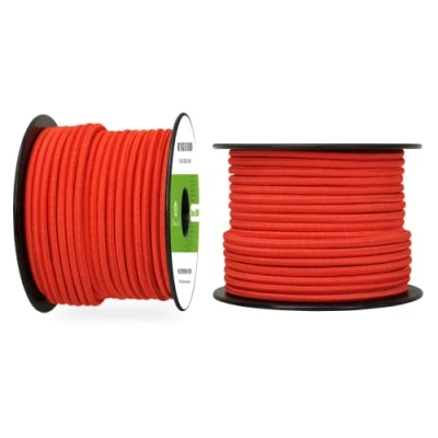 Abbildung von Abma Cord Gummiseil Expanderseil 5mm 30M Gummischnur UV Beständig Planenseil 100% Dehnung Spannseil für Plane, Anhängerplane, Sonnensegel, Zelte, Banner Rot