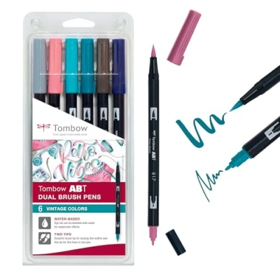 Abbildung von Tombow ABT dual brush pen set Vintage colours 6pcs