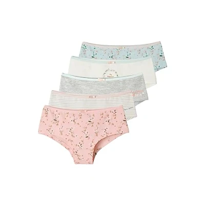 Abbildung von Vertbaudet 5er Pack Mädchen Shortys, Blumen pudrig rosa 110