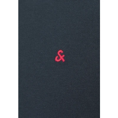 Abbildung von Jack &amp; Jones Herren Slim Fit Polo Shirt JJEPAULOS Uni Sommer Hemd Kragen Kurz Arm Basic Pique Cotton, Farben:Dunkelblau 2, Größe:XS