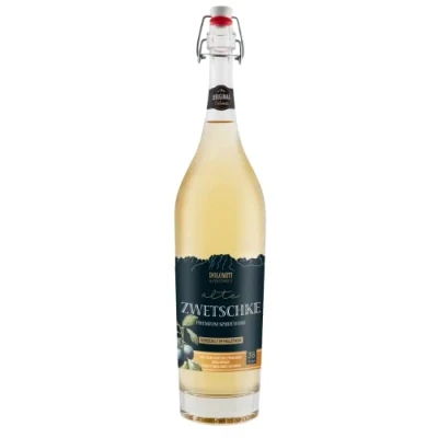 Abbildung von DOLOMITI Alte Zwetschke aus dem Barrique Fass │ Zwetschken Premium Spirituose 36% vol. fruchtiger, angenehm milder Schnaps 0.5 Liter in der Bügelflasche Original Österreich